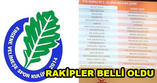 Ergene Velimeşespor’un grubu ve rakipleri belli oldu