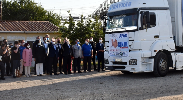 Tekirdağ'dan Yardım Tırlarını TBMM Başkanı Mustafa Şentop Uğurladı