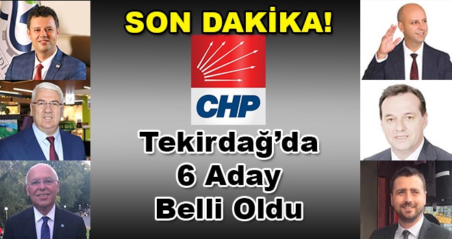 CHP'nin Tekirdağ'dan 6 Adayı Daha Belli Oldu