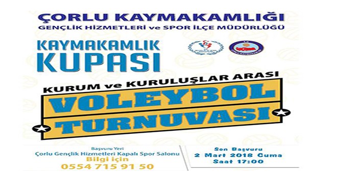 Çorlu’da voleybol turnuvası düzenlenecek