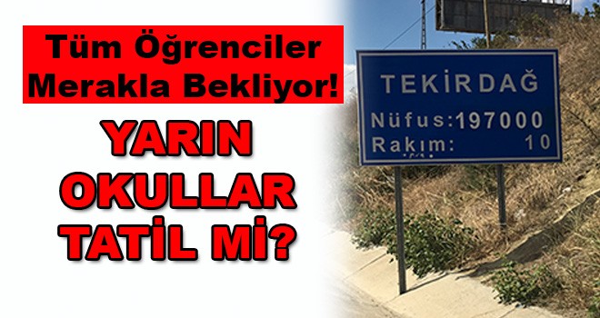 Günün en çok merak edilen sorusu okullar tatil mi?