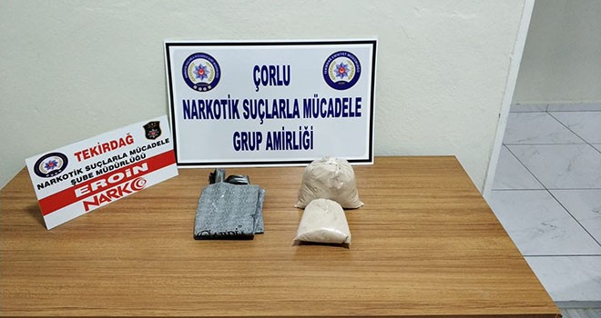 Otobanda durdurulan araçtan 1,5 kilo eroin çıktı