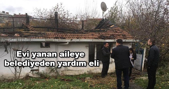 Ergene Belediyesi’nden evi yanan aileye yardım eli