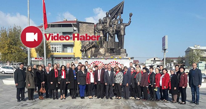 CHP Ergene İlçe Örgütü’nden Atatürk Anıtı’na 10 Kasım Çelengi