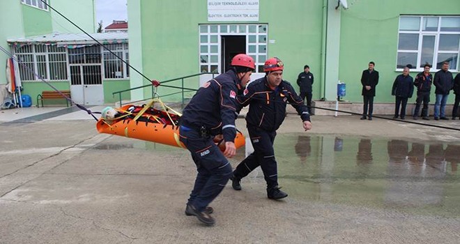 Ergene’de eğitim ve tahliye tatbikatı gerçekleştirildi