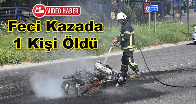 Motosiklet ve otomobil çarpıştı 1 ölü