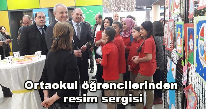 Ortaokul öğrencilerinden resim sergisi