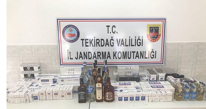 jandarmadan kaçak içki ve sigara operasyonu