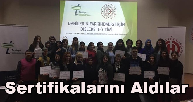 Disleksi Eğitimini tamamlayanlara sertifikaları verildi