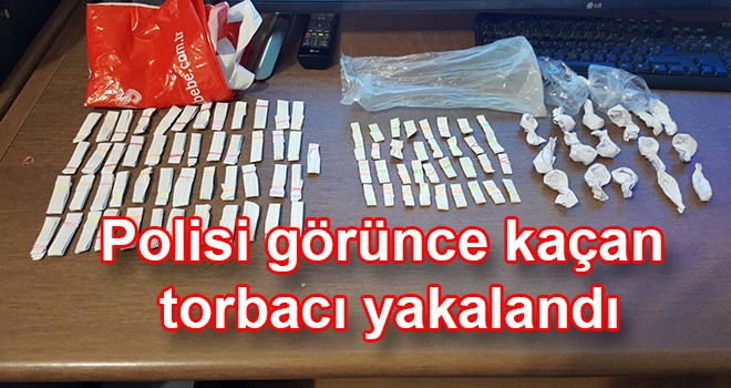 Polisi görünce kaçan torbacı yakalandı