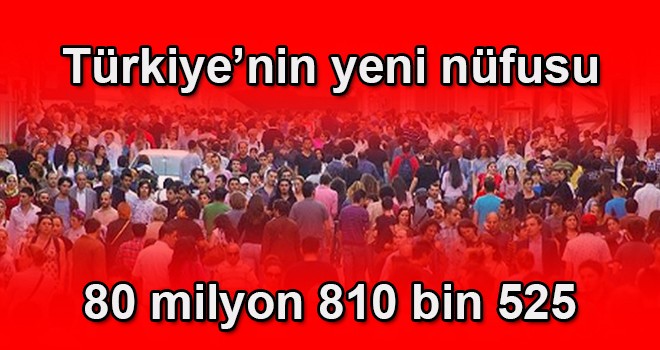 Türkiye’nin yeni nüfusu 80 milyon 810 bin 525