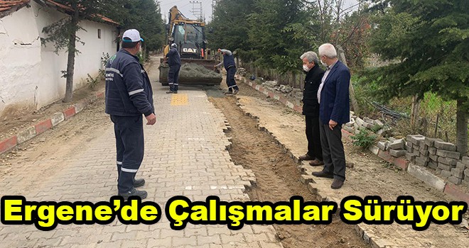 Ergene’de Taş Döşeme Çalışmaları Sürüyor