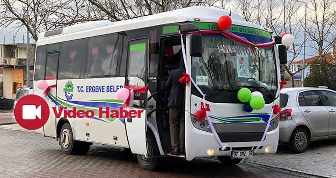 Belediye otobüsü gelin arabası oldu