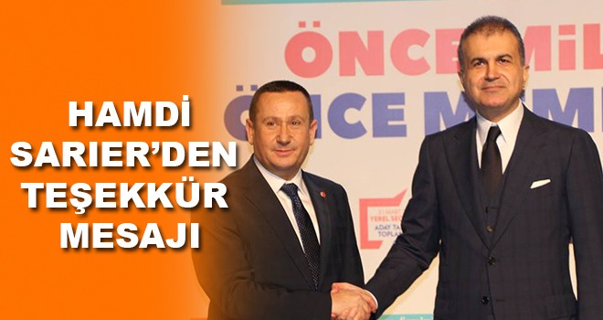 Ergene Belediye Başkan Adayı Sarıer’den teşekkür mesajı